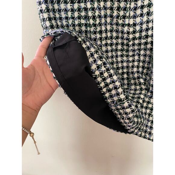 New Veronica Beard Julie Sleeveless Tweed Dress in Blue/Pinegrove Multi sz 12 - Picture 5 of 10